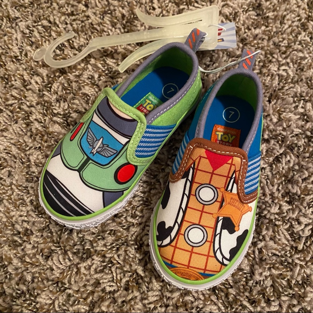 NWT Disney Toy Story Buzz & Woody Slip On Shoes